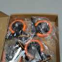 4 Inch Caster Wheels 2000Lbs, Threaded Stem Casters Set of 4 Heavy Duty, 1/2"-13 x 1 (Screw Diameter 1/2", Stem Length 1"), Safety Dual Locking Industrial Castors, Wheels for Cart, Furniture