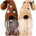 Mailin 2Pcs Dog Gnomes Puppy Doll Gnomes Plush Handmade Scandinavian Swedish Tomte Ornament Gnome Decorations for Home Tiered Tray Dcor