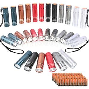 30-Pack Super Bright Mini Flashlight, 1W Aluminum Flashlights Bulk Set with Fluorescent Button AAA Batteries Included for Night Emergency Party Hiking Backpacking Pocket Gift