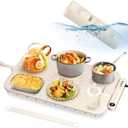 Waterproof Food Warming Mat, Color-Changing Electric Heating Tray with 6-Level Temperature Control, 1-6h Timers, Dishwasher-Friendly Food Warmer Mat for Parties, Buffets, and Kitchen Use. (White)