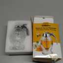 Timtopno Honey Dispenser, Glass Honey Dispenser No Drip, Honey Pot with Stand, 8 oz Honey Jar, Maple Syrup Honey Container, Elegant Honeycomb Design for Home Decor for Any Occasion