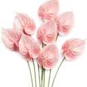 Ling's Moment Artificial Anthurium Plants, 8pcs Shabby Blush Silk Filler Flower, Pink Faux Greenery Stems for DIY Wedding Bouquets Centerpieces Arrangements Bridal Shower Party Home Decorations