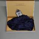 100% Mulberry Silk Bonnet for Sleeping, Elastic Band Night Cap for Women, Breathable Hair Wrap for Hair Protection (Navy Blue)