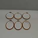 4 Inch Embroidery Hoop Frames for Display, 6 Pack Resin Wood-Look Oval and Round Cross Stitch Hoops for DIY Needlework and Craft Decoration