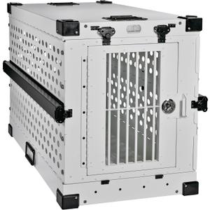 K9 Kennel Boss - Heavy Duty Fully Collapsible Powder-Coated Aluminum Dog Crate - Medium (White)