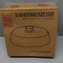 Le'raze 10inch Glass Microwave Splatter Cover for Food - 100% Food Grade BPA & Lead Free - Dishwasher Safe - Cookware & Bakeware Serving Dish Plate Mess Guard Lid with Easy Grip Silicone Handle Knob