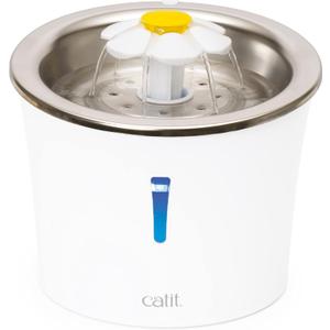Catit LED Flower Fountain with Triple Action Filter, Cat Drinking Water Fountain, 3 L