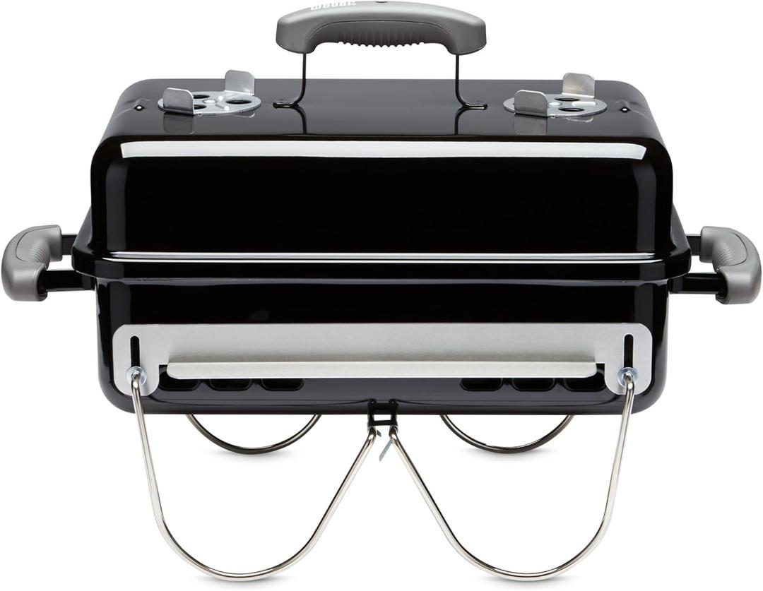 Weber GoAnywhere Charcoal Grill  Compact Portable BBQ Grill for Camping, Tailgating & Outdoor Cooking with 2Piece Cooking Grate & Precise Airflow Dampers (11.5"x19.5"x15")