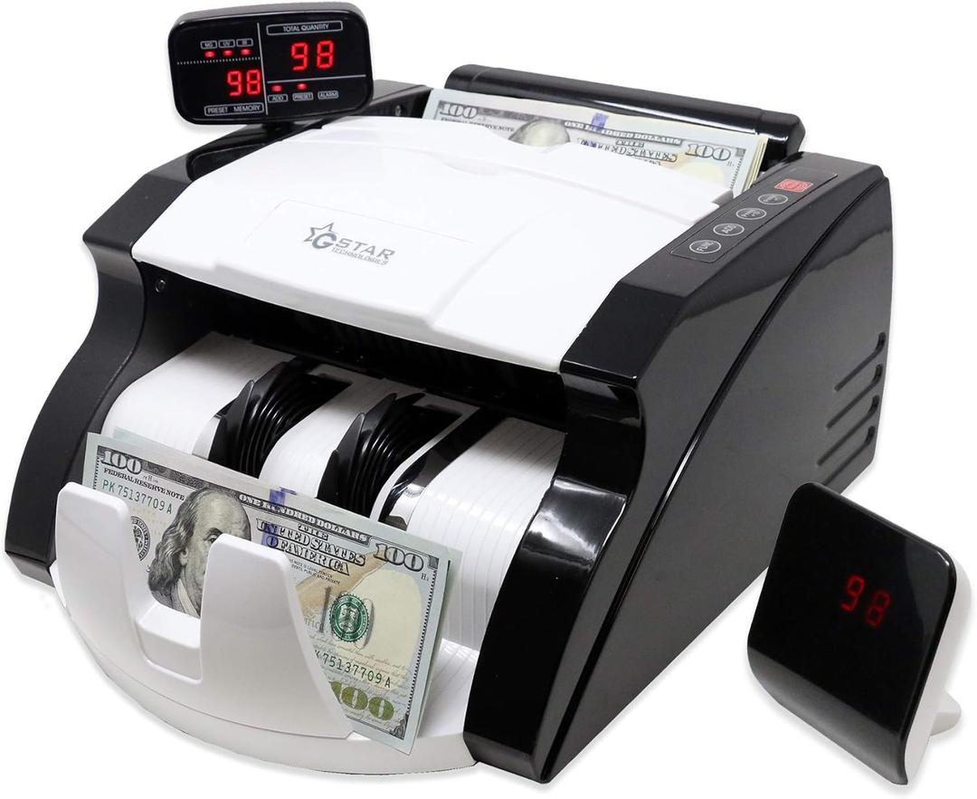 GStar Money Counter with UV/MG/IR Counterfeit Bill Detection Plus External Display, American Brand, American Seller (Rotatable Display Screen)