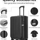 ROAMING 20 Inch Carry On Luggage Hard Shell Suitcases with Wheels Cup Holder Tsa Approved Luggage Suitcase Travel Luggage for Women Men Rolling Luggage Bags for Business Trip Weekender-Black