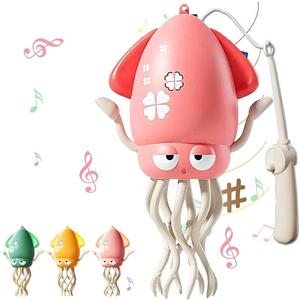 Magic Dancing Octopus Toy - Smart Obstacle-Dodging Robot with LED Light Show & Music, USB Rechargeable Tummy Time Squid Toy for Babies | Electric Crawling Octopus | Interactive Gift for Kids 3+ (Pink)
