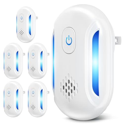 Ultrasonic Mouse & Pest Indoor Repeller Plug-in, Repellent for Mice, Rats, Roaches, Bugs, Ants, Spiders, 2 Mode (5 Pack)