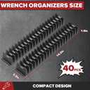 2 x 40PCS Modular Wrench Organizer Wrench Holder - Wrench Tool Organizers for Tool Drawer Storage, Wrench Storage Set with Metric & SAE Label, Wrench Rack Tool Gift for Professional Mechanics Men, Black