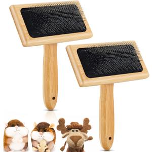 Tessco 2 Pcs Wool Carders, Hand Carders for Wool Needle Felting Brush Needle Felting Carding Brushes Tools for Craft Felt Project(Medium,Black)