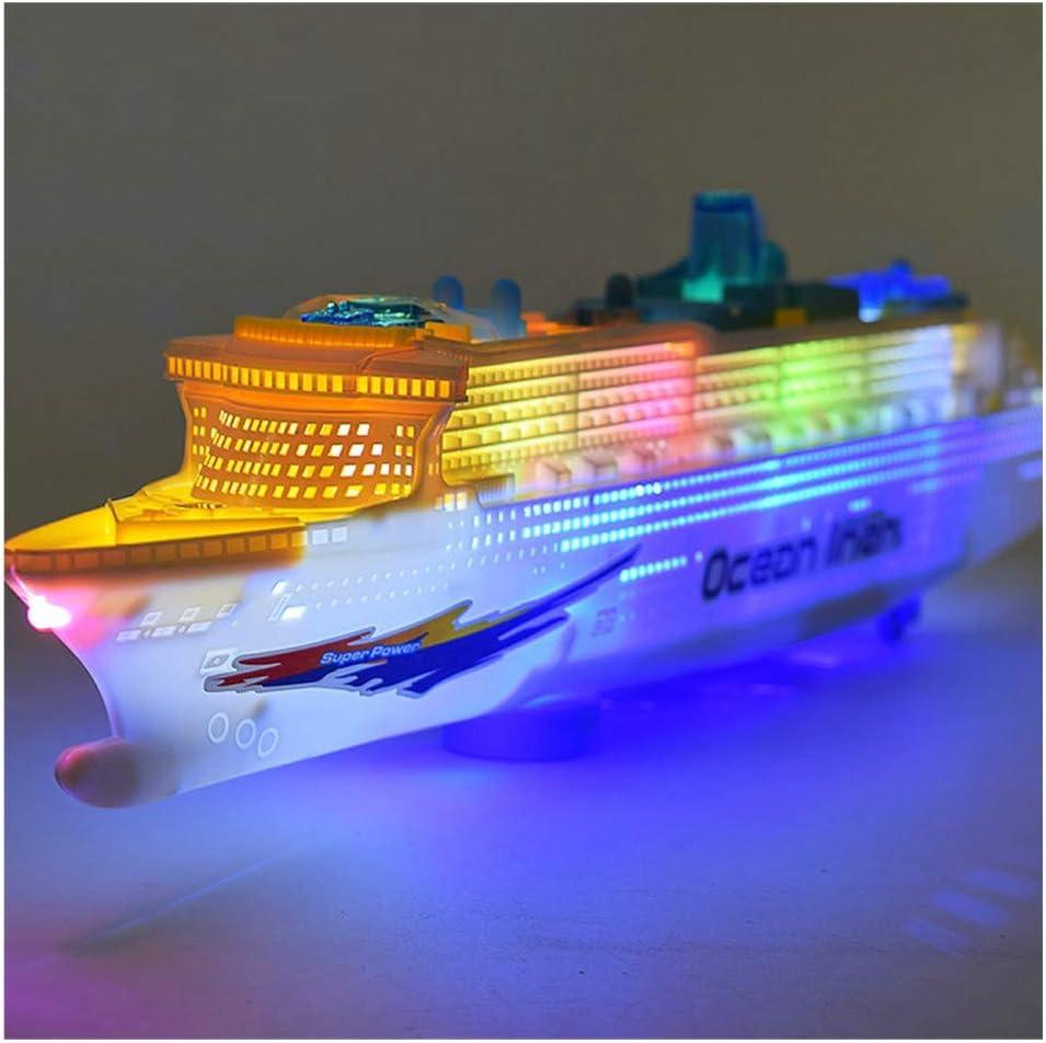XAPUNK Colorful Ocean Liner Cruise Ship Boat Electric Flashing LED Light Sound,50x13x5 cm/19.7x5.1x2 in, Cannot Placed in Water, Cannot Float on Water