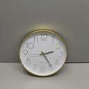 bakbrand Wall Clock 12 Inch Non-Ticking Silent Modern Simple Style Round Decor Clock Gold Stereoscopic Dial Quartz Wall Clocks for Home/Office/School/Living Room/Bedroom/Kitchen