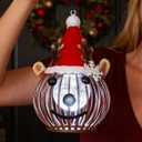 VEWOSTAR Christmas Elk Solar Lanterns, Metal Christmas Outdoor Hanging Lantern Waterproof, Elk Solar Lights Decor for Garden, Patio, Yard, Porch, Xmas Holiday Party Decor