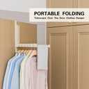 Over The Door Drying Rack, Foldable Portable Over The Door Hooks Hanger with Towel Racks for Coat Clothes Laundry Bathroom Bedroom Travel Hangers (Milky White, 1 Pack)