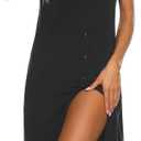 Ekouaer Women's Nightshirt Short Sleeve Button Down Nightgown V-Neck Sleepwear Pajama Dress (XX-Large, Black)