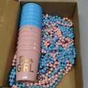 Yinkin 12 Pieces Gender Reveal Necklace Party Favors Supplies Team Boy Team Girl Gender Reveal Shot Glass Beaded Shot Cup Necklace Baby Shower Pink Blue for Gender Reveal Party Decorations