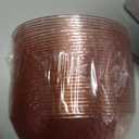 I00000 30 Pack 12 Ounce Pink Plastic Bowls Hammered Clear Bowl with Gold Rimmed, Heavy Duty Disposable Bowl Set,Elegant Salad/Dessert/Ice Cream Small Bowls for Valentine's Day Party, Weddings