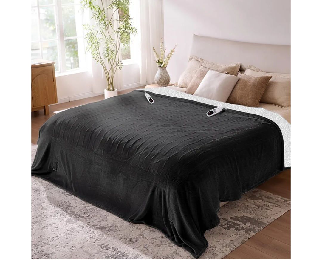 Electric Blanket  Heating Blanket, Dual Control & 9 Heat Levels, 10H Timer, Soft Flannel to Sherpa, Fast Heating Electric Throw, Machine Washable, Gift for Mom, Dad, 72x84" Violet