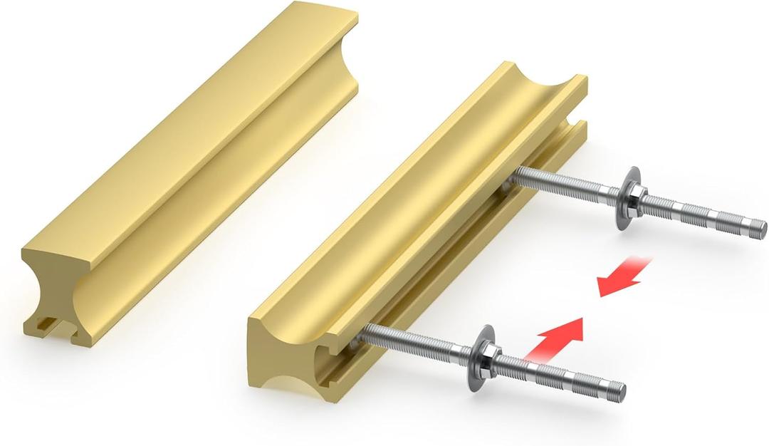 homdiy 10 Pack Adjustable Brushed Brass Cabinet Pulls 1" to 4" (25-102mm) Adjustable Hole Distance Drawer Pulls