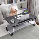 Slendor Lap Desk with Cup Holder, Foldable Laptop Table for Bed, Portable Bed Desk for Laptop and Writing, Computer Tray with Tablet Slot, Notebook Stand Reading Holder for Couch Sofa Floor,Black, 15.5"D x 23.6"W x 10.4"H