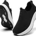 Women's Wide Non-Slip Walking Shoes Lightweight Breathable Sock Sneakers Casual Athletic Tennis Shoes Comfortable Slip On Shoes, 7