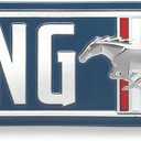 Ford Mustang Metal Street Sign - Mustang Alley Metal Sign for Garage, Man Cave or Shop (Blue/Silver)