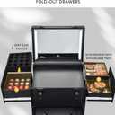 Faquenc Rolling Makeup Case with Lighted Mirror, Cosmetology Case on Wheels with LED Mirror, Professional Salon Trolley Cart with Drawer,Travel Makeup Lockable Beauty Organizer with Live Stream Light