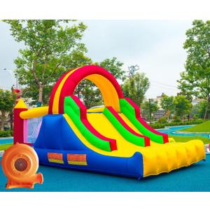 HuaKastro 16x7.2FT Inflatable Bounce House with 2 Racing Slides & Large Climbing Wall, 3 in 1 Kids Inflatable Trampoline Rainbow Jumping Castle Kids Backyard Playgrounds - with Air Blower