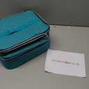 DreamGenius Nail Polish Organizer Case Holds 42 Bottles, Portable Double-Layer Nail Polish Storage Bag with Adjustable Dividers for Manicure Tools, Blue (Cyan)