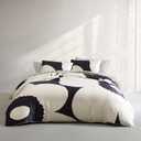 Marimekko - Full/Queen Duvet Cover Set, Super Soft Bedding with Matching Shams, Floral Bedding Essentials, Oeko-Tex Certified (Iso Unikko Charcoal, Full/Queen)