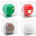 100pcs Clear Favor Boxes 3x3x3 Inch Chocolate Bomb Boxes Clear Gift Boxes Cupcake Box Macaron Box for Birthday Wedding Party