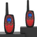 Walkie Talkies Long Range, Topsung M880 FRS Two Way Radio for Adults with Mic LCD Screen/Resistance Wakie-Talkies with Noise Cancelling for Men Women Outdoor Adventures Cruise Ship (Red 2 in 1)