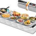 Extra Large Food Warming Mat 580W (XXXL 40"X15"), Electric Warming Tray Silicone Food Warmers for Parties Buffet with Insulated Mat, 7-Temp & 8H Timer, Fast Heating Portable Heating Pad for Daily Use (Gray)