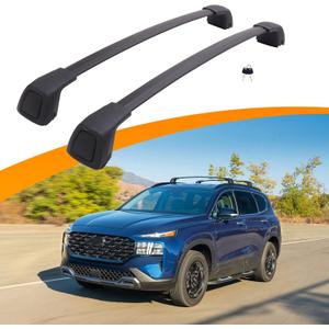 Upgraded Crossbar Fit for Hyundai Santa Fe 2019-2023 Anti-Theft Roof Rack Rail Cross Bars for Luggage Kayak Ski Bike Snowboard Skiboard Cargo Carrier 165lbs Capacity