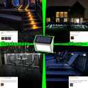 JSOT Outdoor Solar Lights - Solar Powered Deck Lights Waterproof Light for Fence Post Light Outside for Backyard Patio Stair Wall Lighting, 3LED Cool Light 6 Pack