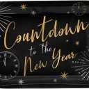 Multicolor Melamine Tray - Durable & Stylish Platter, Perfect for New Year's Eve Celebrations (1 Pc.), Countdown to The New Year, 13" x 18.5