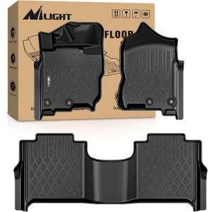Nilight TPE Floor Mats for Nissan Titan 2017-2021 / TitanXD Crew Cab 2016 2017 2018 2019 2020 All Weather Custom Fit Heavy Duty Floor Liners