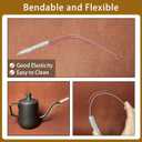 3 x Straw Brush Cleaner with 304 Stainless Steel Handle,Straw Cleaner Brush Extra Long 12 Inch,Extra Wide 12mm Straw Cleaning Brush for Baby Bottles,Sippy Cups and Stanley Cups(6-Pack).