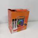 Karaoke Machine, Portable Bluetooth Speaker with 2 Wireless Microphones for Adults & Kids with Lights, Karaoke Microphone with PA System Supports USB/TF/FM/AUX for Home Party Home System Packages (Black)