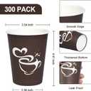 Clawsoff 300 Count 12 oz Paper Coffee Cups, Disposable Drinking Cups for Hot or Cold Beverage, 12 ounce Brown Coffee Cups for Party, Business, Travel, Picnic