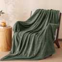 No Shed No Pilling Fleece Throw Blanke -Ultra Soft Lightweight & Cozy Bed Blanket, Plush Anti-Stati Microfiber, Thows for Sofa, Couch, 1 Piece, 50" x 60", Olive Green