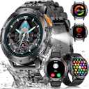 Military Smart Watches for Men with LED Flashlight,3 Straps,1,43'' AMOLED Smartwatch for Men with 530mAh Battery,5ATM Waterproof Fitness Tracker Smart Watch with Answer/Make Call iOS Android