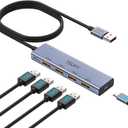 USB Hub 3.2, TSUPY USB Splitter 10Gbps 4 USB 3.2 Ports with 4ft Extension Cable, Ultra-Slim Aluminium USB 3.2 Gen 2 HUB Fast Data Transfer USB Port Extender for MacBook, Chromebook, Mobile HDD, Laptops