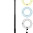 SQUATZ 11’’ LED 12W Selfie Ring Light with Wired Control, 3 Color Modes, 10 Brightness Levels, Tripod Stand with 6 Sections, Phone Holder, Adjustable Brightness Levels for Influencers, YouTube, TikTok