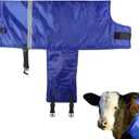 Calf Blanket - Suitable for Calves, Goats, and Sheep, Windproof and Insulated Design, Thickened Belly and Neck Protection, Adjustable Size for Complete Warmth and Comfort - 1 Piece (Blue)