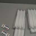 Homemory 12 Pcs Waxy Flameless Taper Candles with Remote, Flickering Battery Operated Taper Candle, Led Flameless Candlesticks Classic Tall Taper Candles for Home, Wedding, Party, White, 9.6 inches